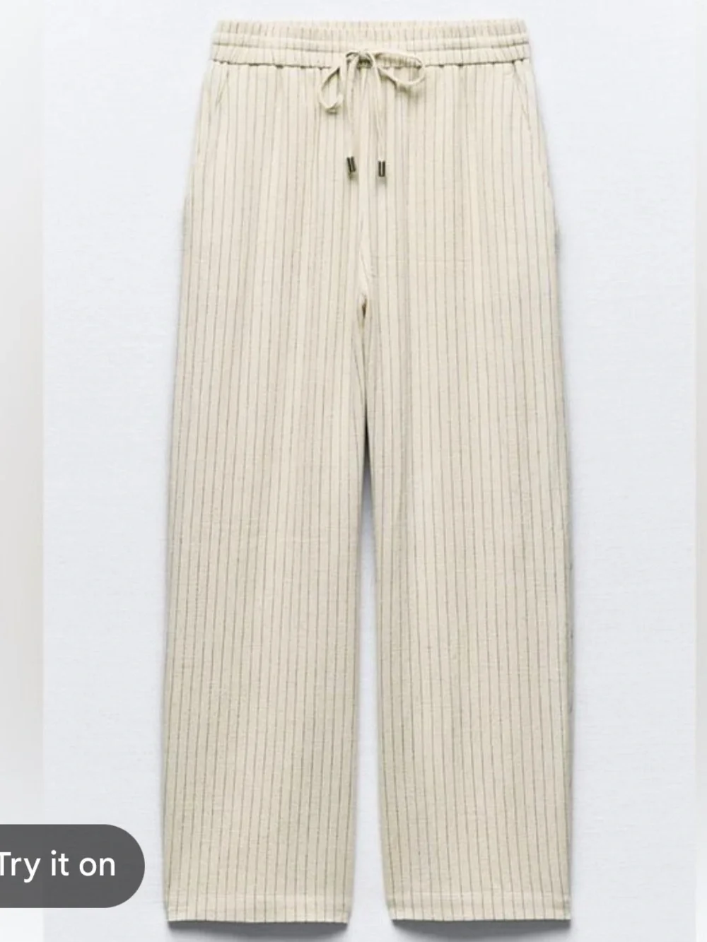 Zara Cropped Linen Blend Pants